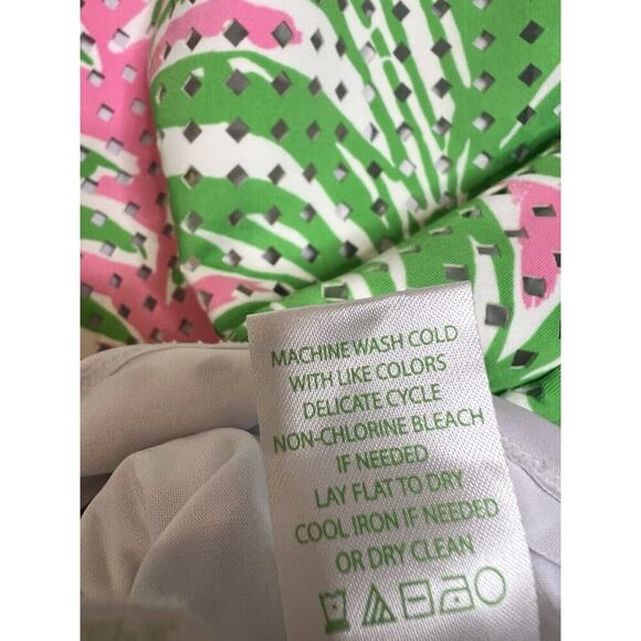 EUC Lilly Pulitzer Racer back Perforated Pineapple Stretchy Shift size Small - Picture 5 of 6